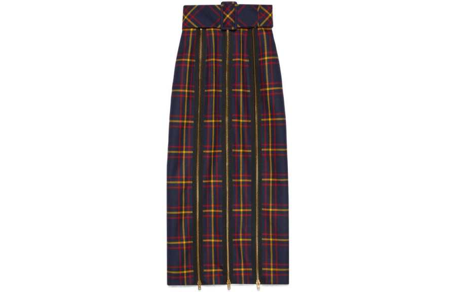 GUCCI FW22 Casual Long Skirt Women's Blue