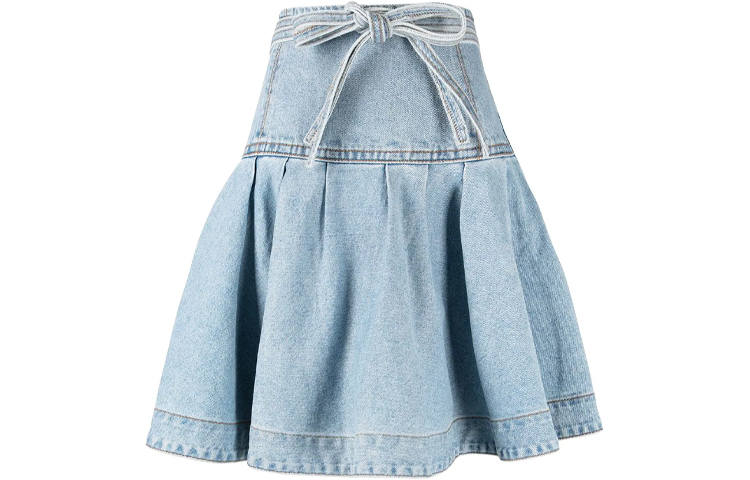 WE11DONE Denim Short Skirts Women's Blue Moderate A Line Skirt