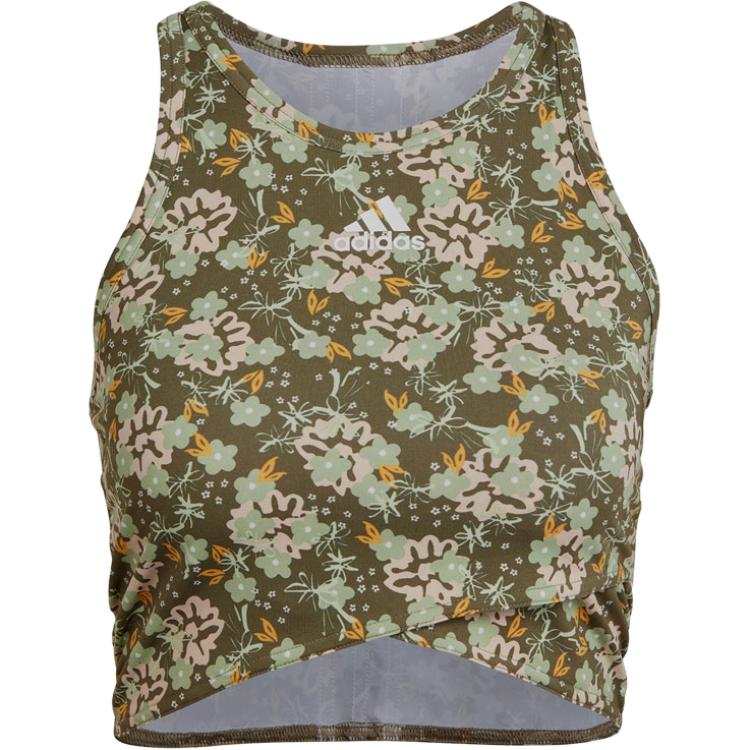 Adidas Adidas Sleeveless Sports Shirts Women's Dark Green Other