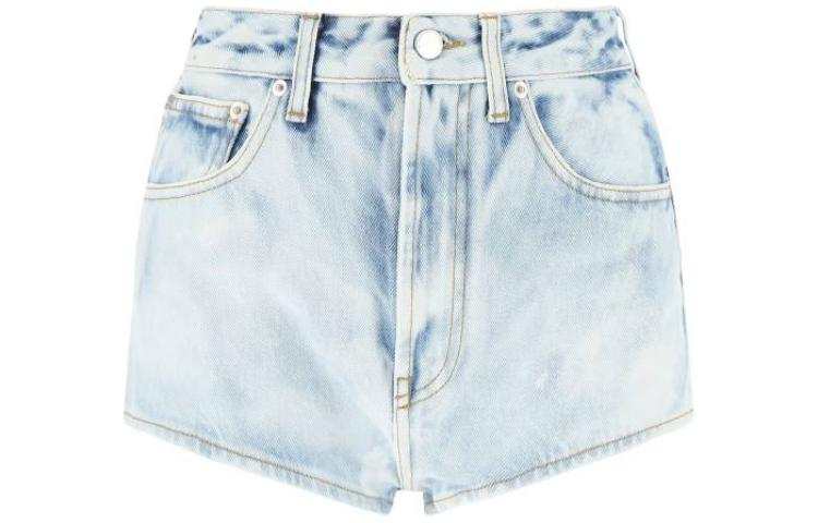 Alessandra Rich Bleached Denim Mini Shorts