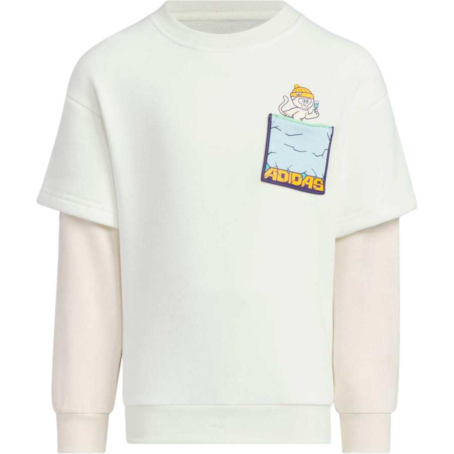 Adidas Adidas Sweatshirt KNIT CREWNECK SWEATSHIRT Jade White Children Aged 3 7 Years Old