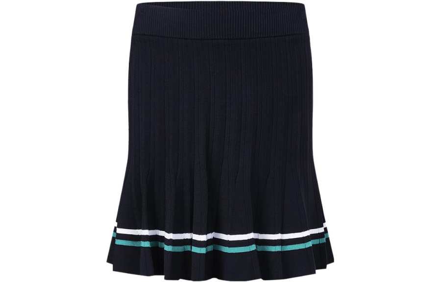 FILA Casual Long Skirts Women's Royal Blue Moderate Short Pleated Skirt