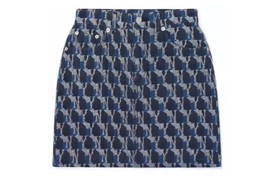 MLB MLB Old Flower Denim Short Skirts Women's Blue