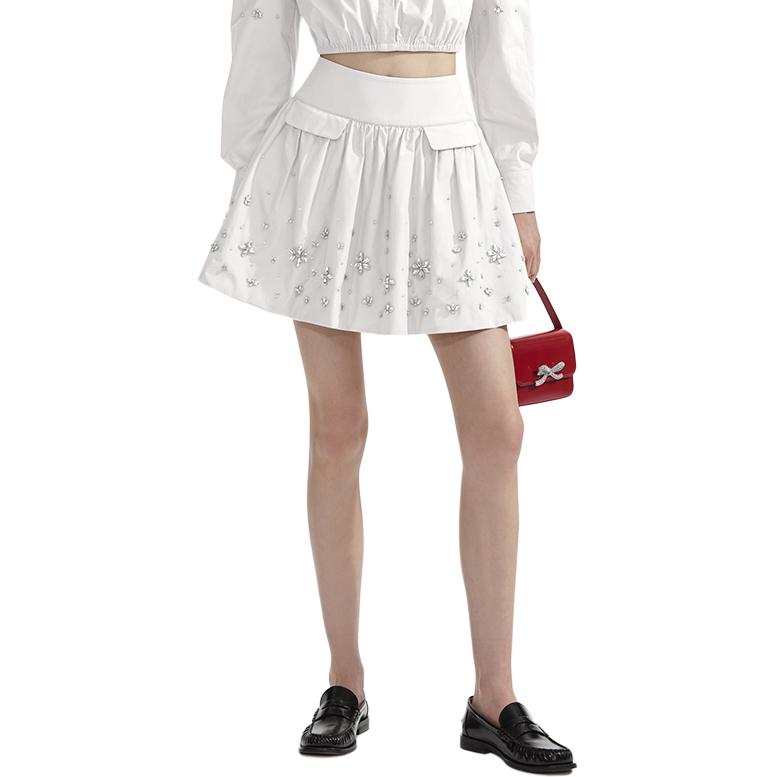 Self-portrait Self portrait Casual Short Skirts Women's Pure White