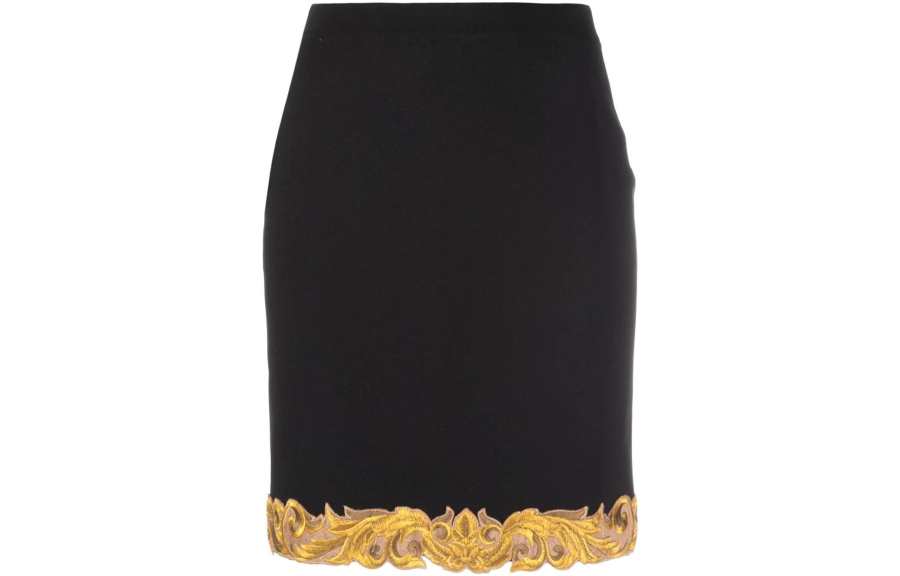 MOSCHINO Casual Short Skirts Women's Black Short Bodycon Skirt