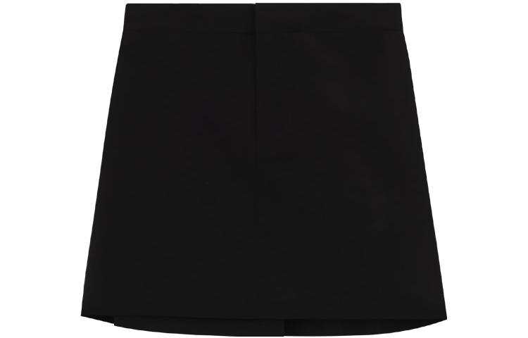 WE11DONE SS23 Casual Short Skirts Women's Black Moderate Short Skirt Pleated Skirt