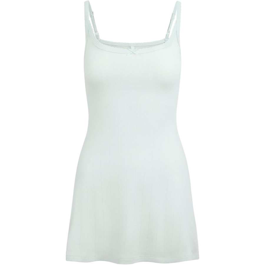 Skims SS25 DROP NEEDLE POINTELLE CAMI MINI DRESS Slip Dress Women's FROST/Frost