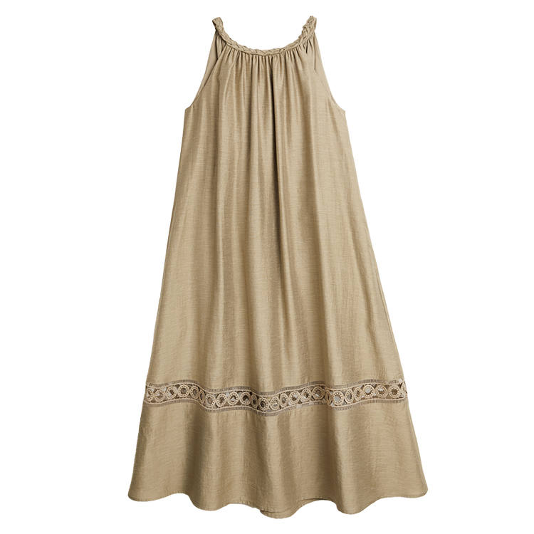 ELLE Slip Dresses Women's Crew Neck Moderate Mid Length