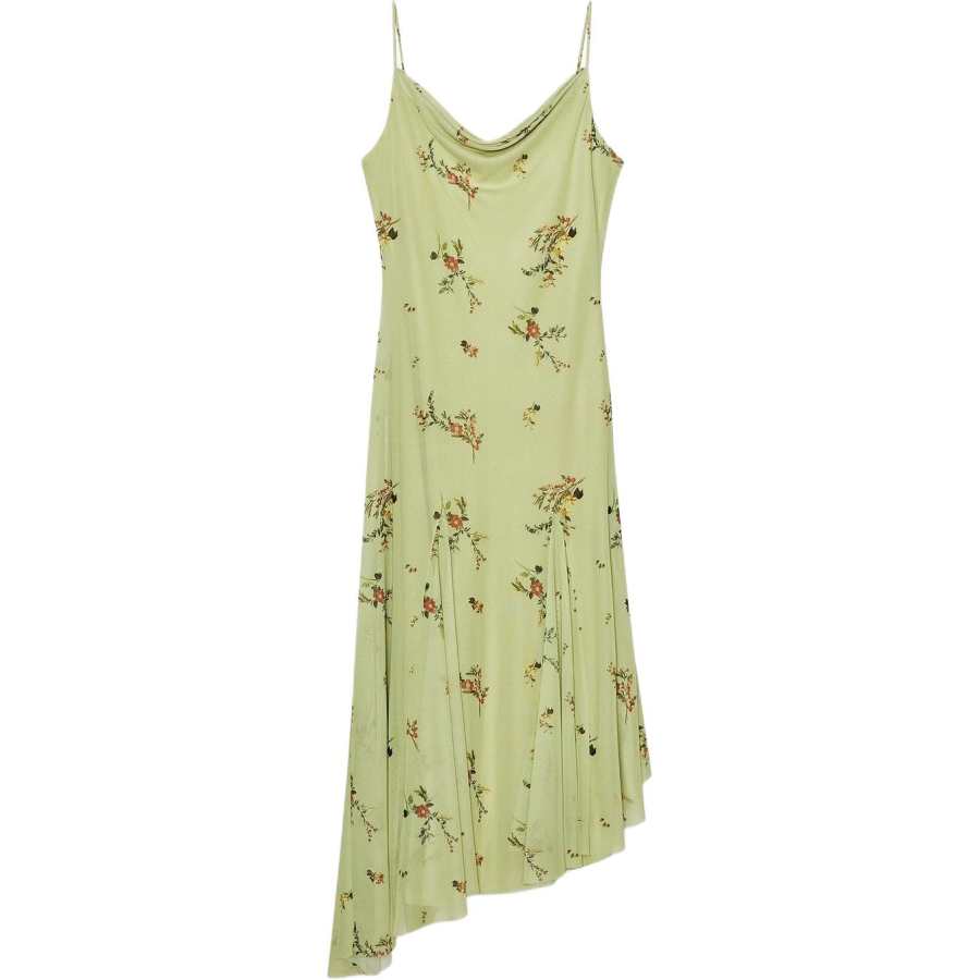ZARA Slip Dress Women's Light Green