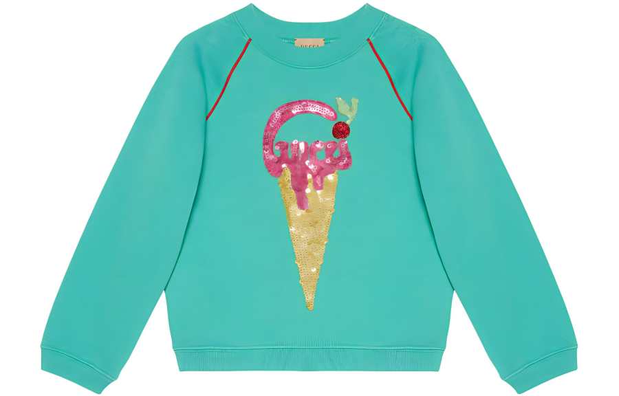 GUCCI Sweatshirt Kids' Apparel SS23 Girls, Green Kids'