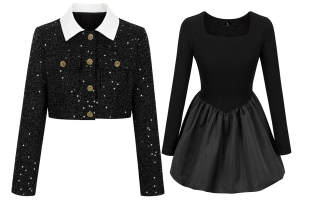 UPNANAWANG Skirt Set Women's Black