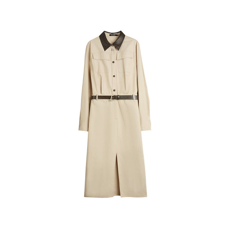 ELLE Long Sleeved Dress Women's Khaki