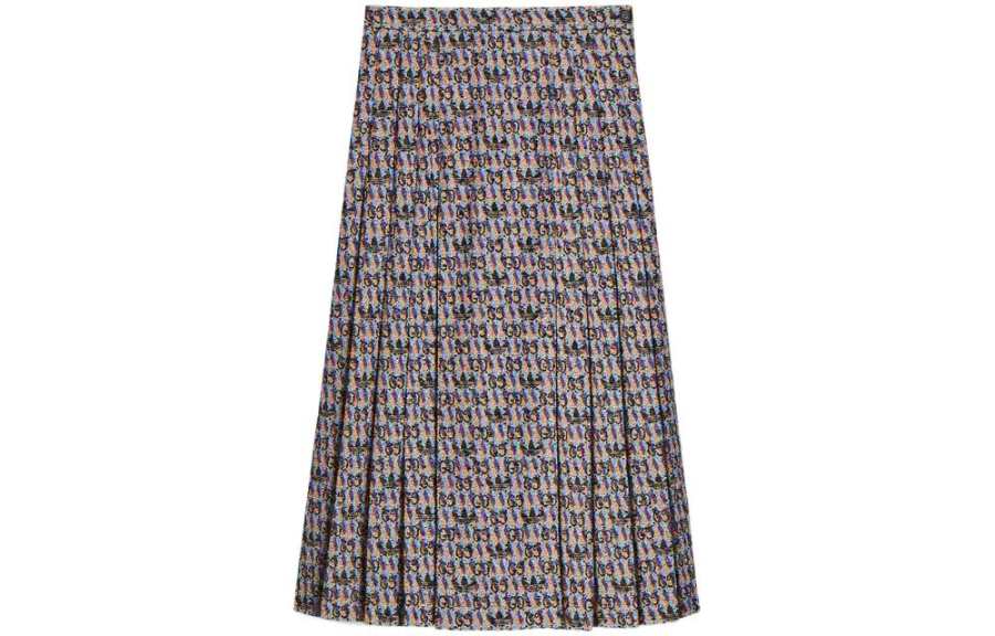 GUCCI X Adidas Originals Casual Long Skirts Women's Blue Black Moderate Mid Length Other