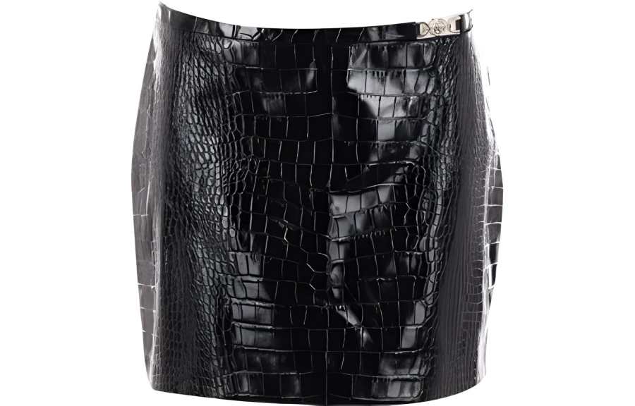 VERSACE VERSACE Embossed Effect High Waist Mini Skirt