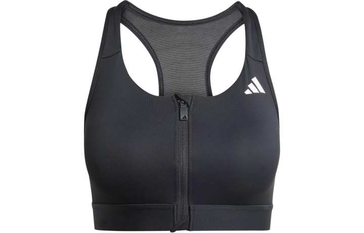 Adidas Adidas Powerreact Medium Support Zip Bra Sports Underwear Women's Black