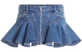 Mugler FW23 Denim Short Skirts Women's Blue