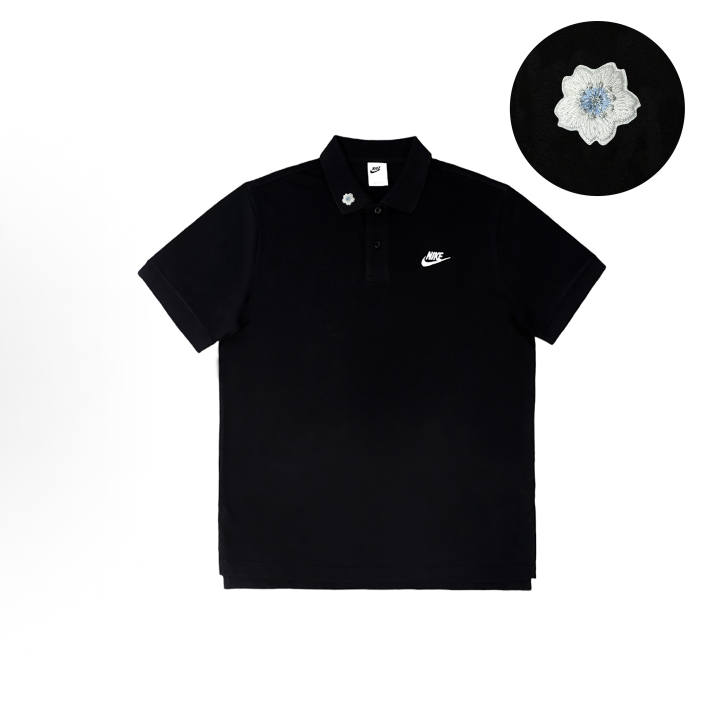 Nike Nike Polo Shirts Unisex Black Polo Collar Moderate Straight Fit