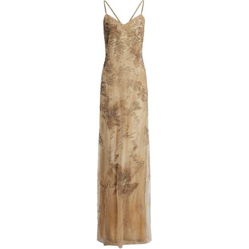 Ralph Lauren Collection Slip Dress Women's Brown Yellow