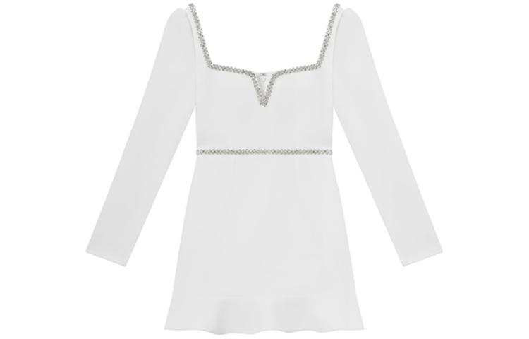 Self-portrait rhinestone-embellished mini dress