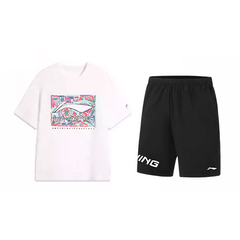 Li-Ning Li Ning Casual Sportswear Unisex White Top+Black Bottom