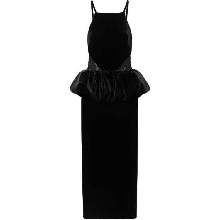 Self-portrait Self portrait Velvet Peplum Midi Dress