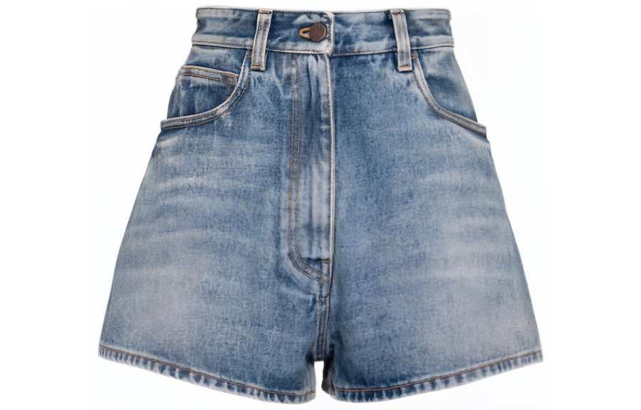 PRADA PRADA Triangle logo Denim Shorts
