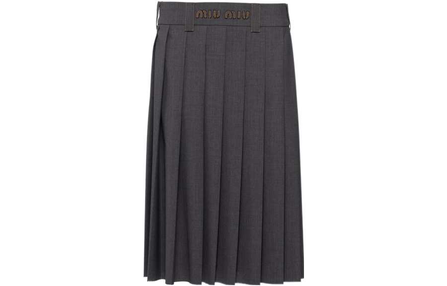 MIU MIU SS23 CNY SS23 Casual Long Skirt Women's Slate Gray