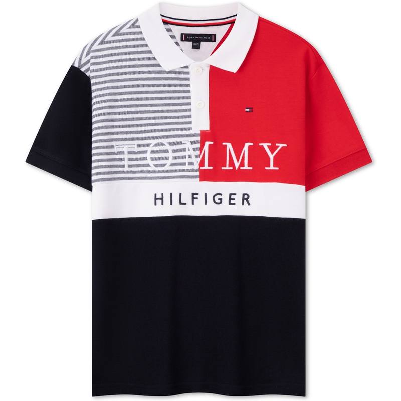Tommy Hilfiger T Shirt Navy Blue White Red Stripes Kids'