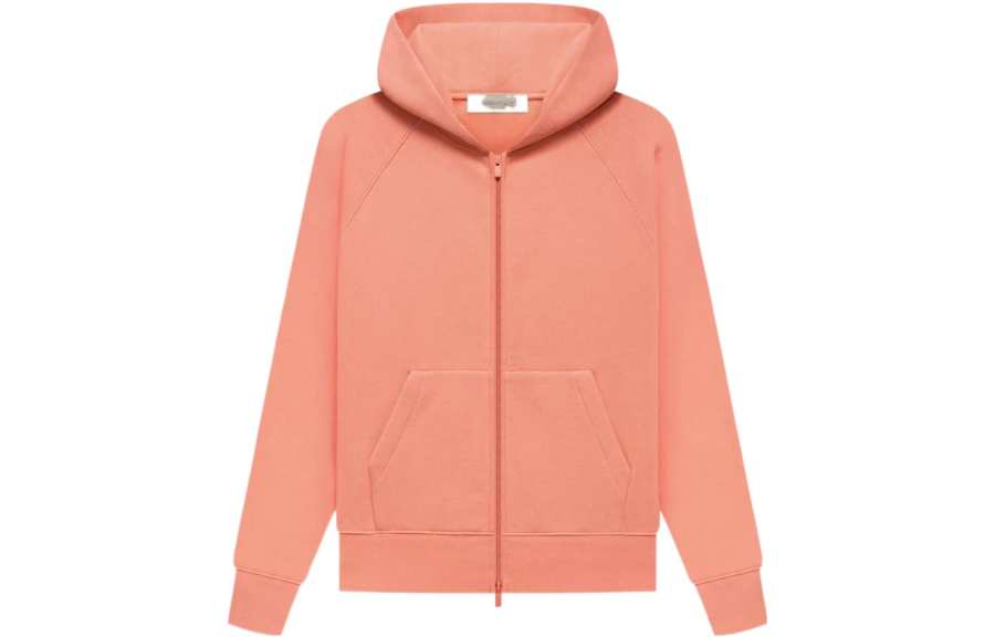 Fear Of God Essentials Sweatshirt FW22 Kids Fullzip Hoodie Coral Red Kids'