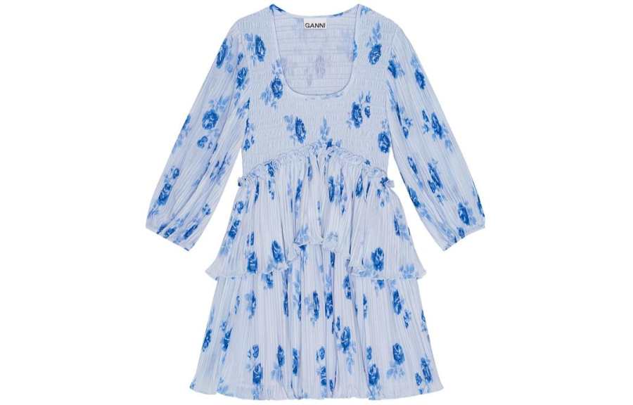 GANNI Allover Floral Printed Mini Dress