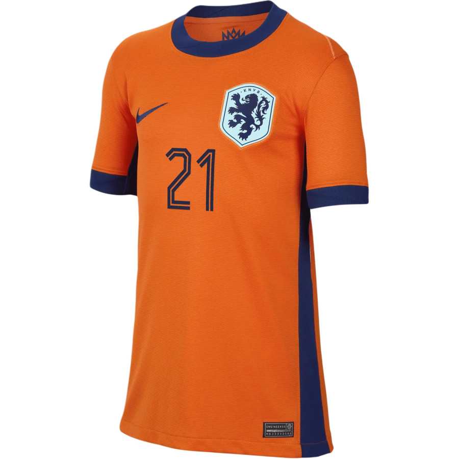 Nike Nike T Shirt Dri FIT Frenkie De Jong Netherlands National Team Orange Kids'