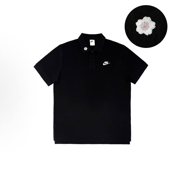 Nike Nike Polo Shirts Unisex Black Polo Collar Moderate Straight Fit