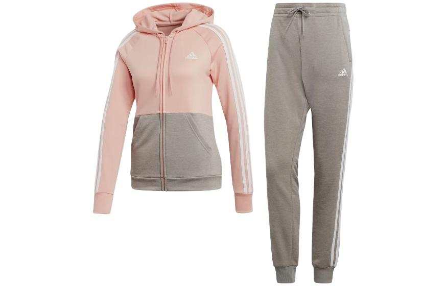 Adidas Adidas Casual Suits Women's Set Multicolor+Gray Hooded Moderate Other
