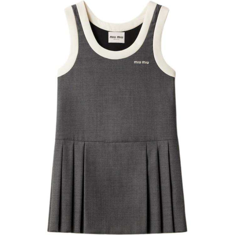 Miu Miu Grisaille Sleeveless Mini Dress