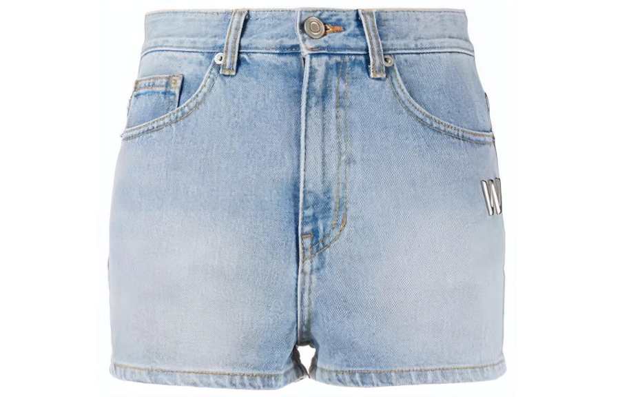 WE11DONE Denim Shorts Women's Light Blue Moderate Straight Fit Pants