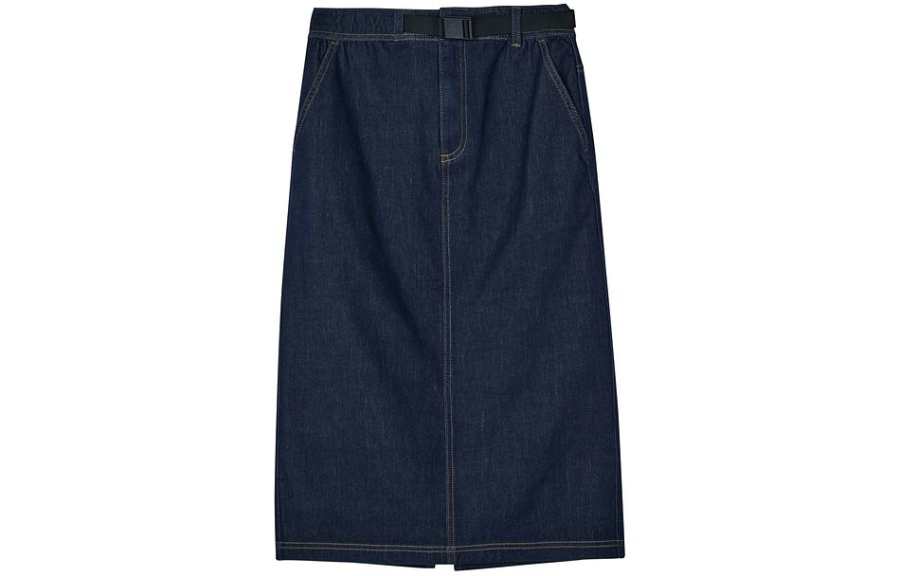 Skechers Casual Long Skirt Women's Denim Dark Blue