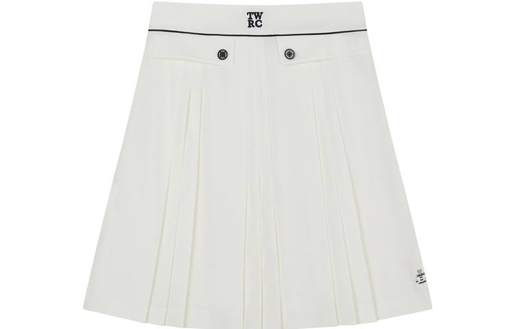 Teenie Weenie Casual Short Skirts Women's White Moderate Short Pleated Skirt