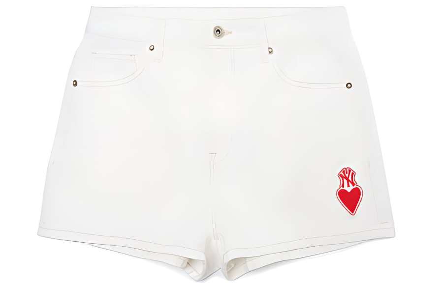 MLB New York Yankees Denim Shorts Women's White Moderate A Line