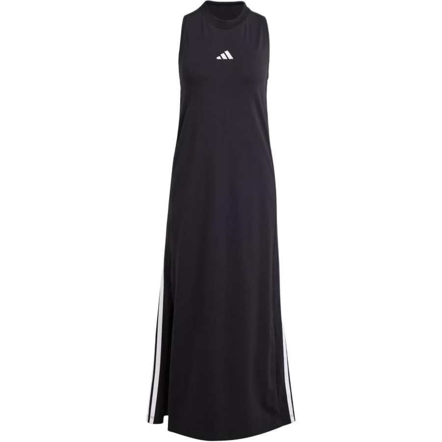 Adidas Adidas ESSENTIALS 3 Stripes Sportswear Long Racerback Dress Sleeveless Dress Women's Black/White