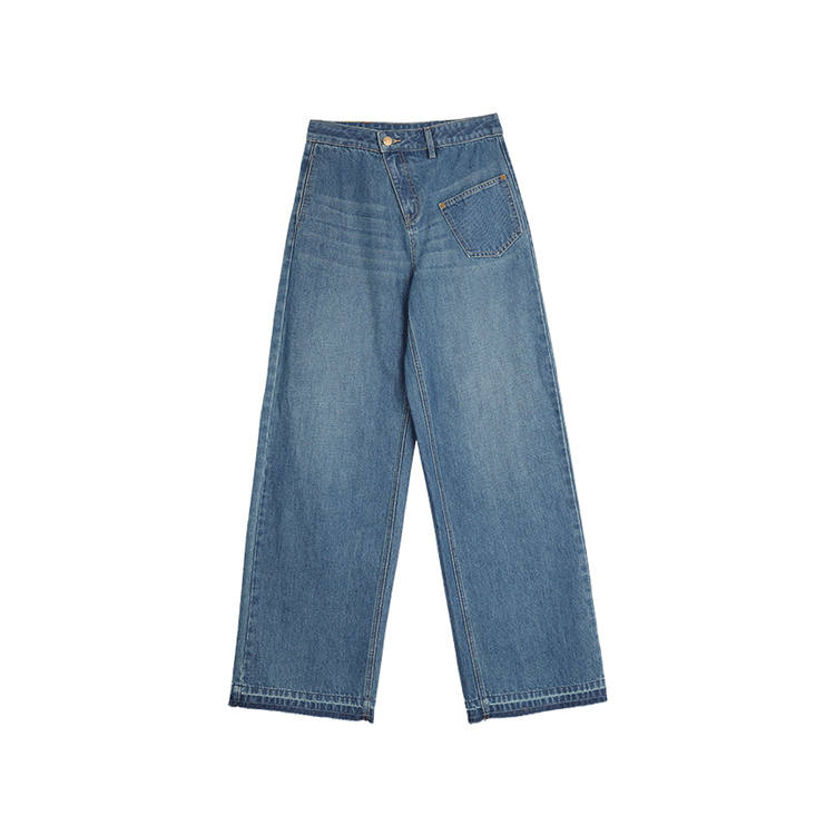 ELLE Jeans Women's Denim Blue Moderate Wide Leg Pants