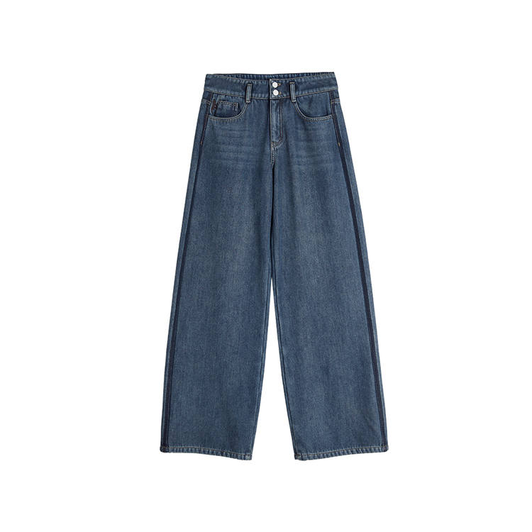 ELLE Jeans Women's Denim Blue Moderate Wide Leg Pants