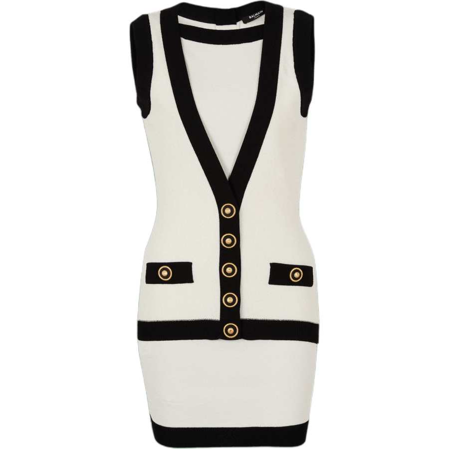 BALMAIN Balmain Two-Tone Knit Dress
