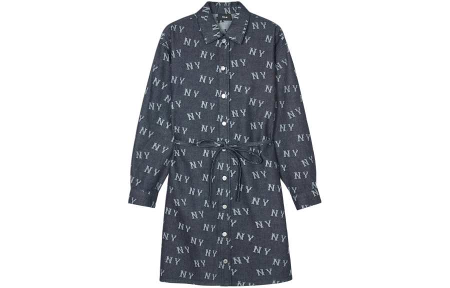 MLB SS24 New York Yankees Long Sleeved Dress Women's Navy Blue