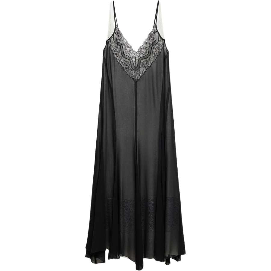 ZARA ZW Slip Dress Women's Black