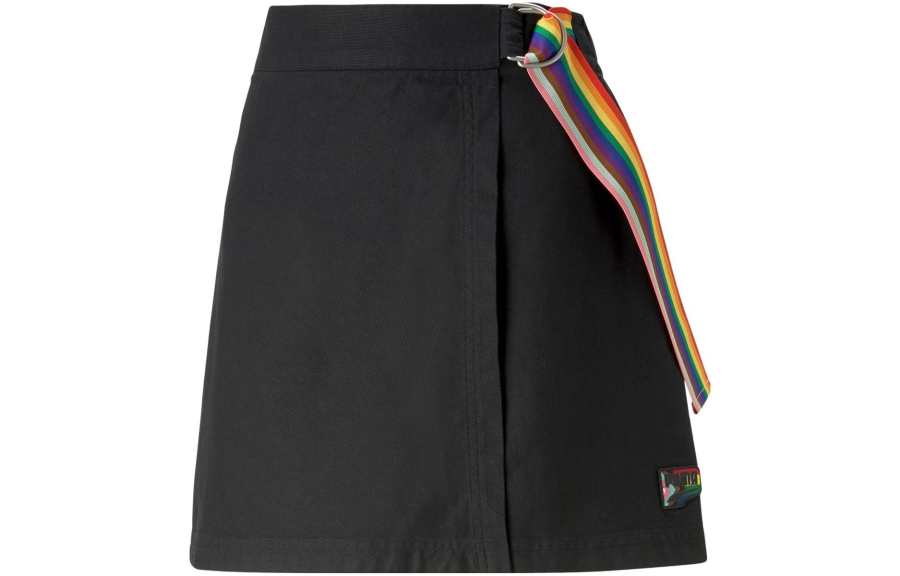 PUMA Casual Long Skirts Women's Black Moderate Mid Length A Line Skirt