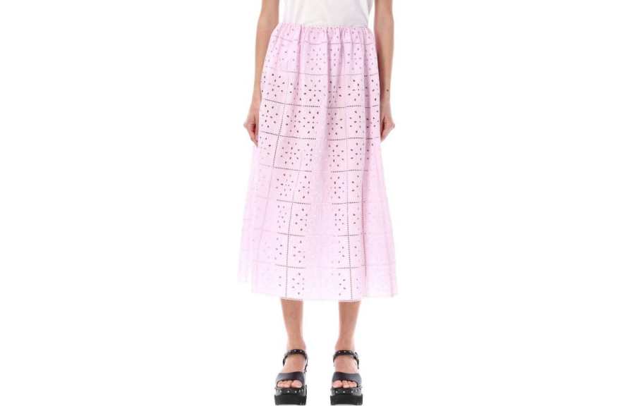 GANNI Broderie anglaise Straight Skirt