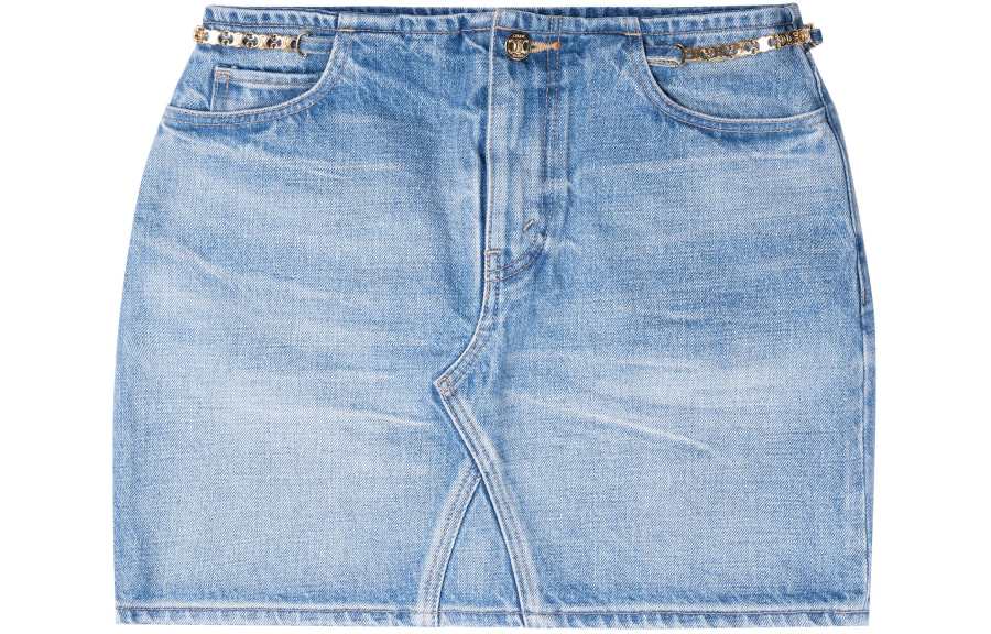 CELINE CELINE Denim Short Skirts Women's Blue Moderate Short Other