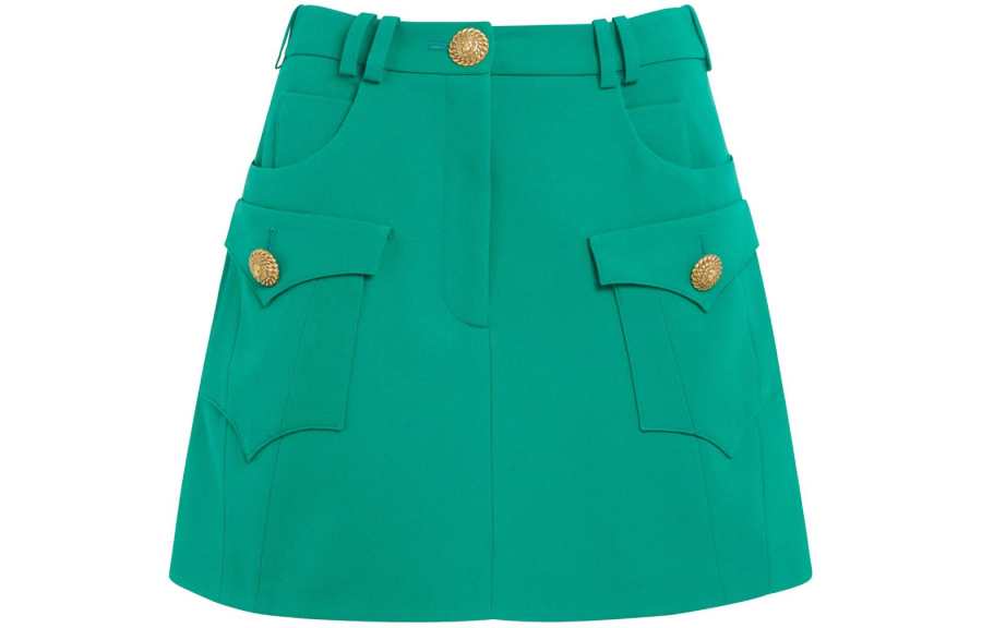 BALMAIN BALMAIN Western A Line Skirt 'Light Emerald'