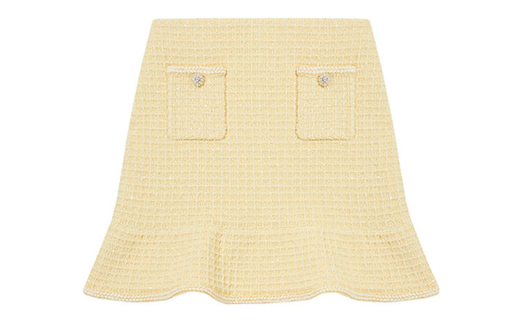 Self-portrait Self portrait Casual Short Skirts Women's Cream Yellow