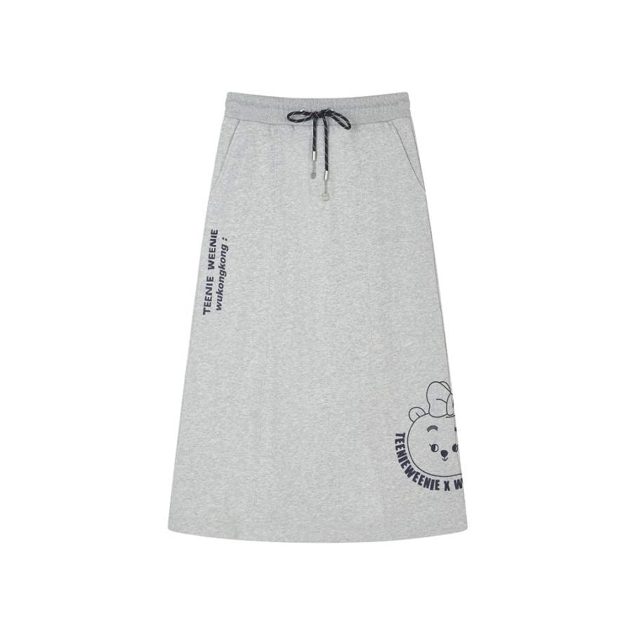 Teenie Weenie Casual Short Skirts Women's Medium Gray Moderate Long A Line Skirt